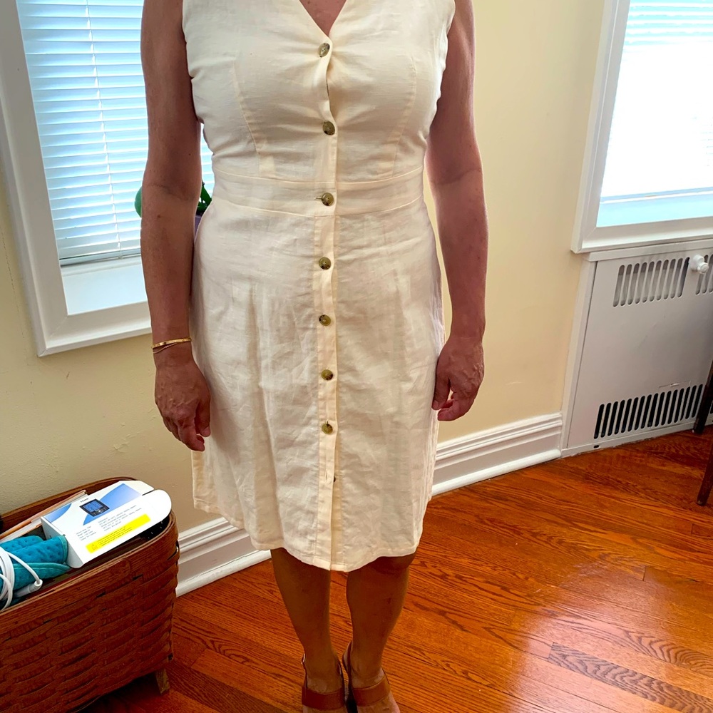 J. CREW LINEN SLEEVE LESS DRESS SIZE 4
